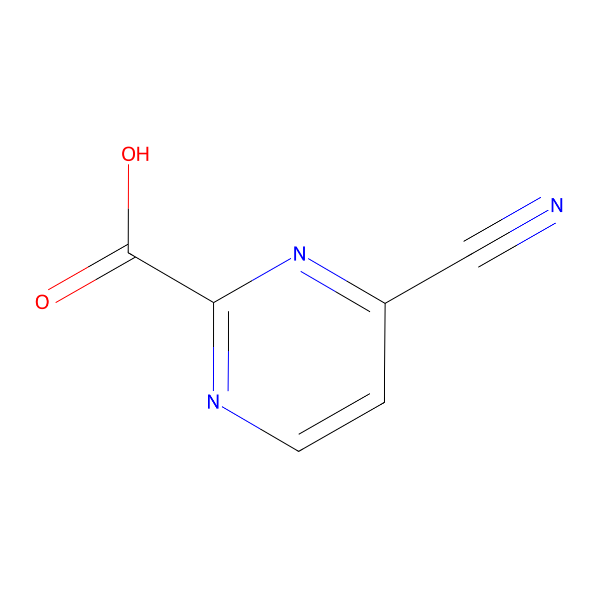 4-Cyanopyrimidine-2-carboxylic acid molecular structure, CAS 1956376-20-7