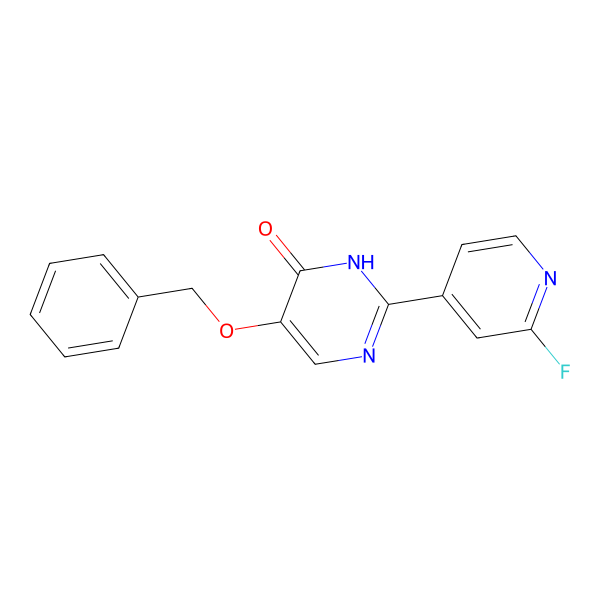 5-(Benzyloxy)-2-(2-fluoropyridin-4-yl)pyrimidin-4(3H)-one molecular structure, CAS 1956376-23-0