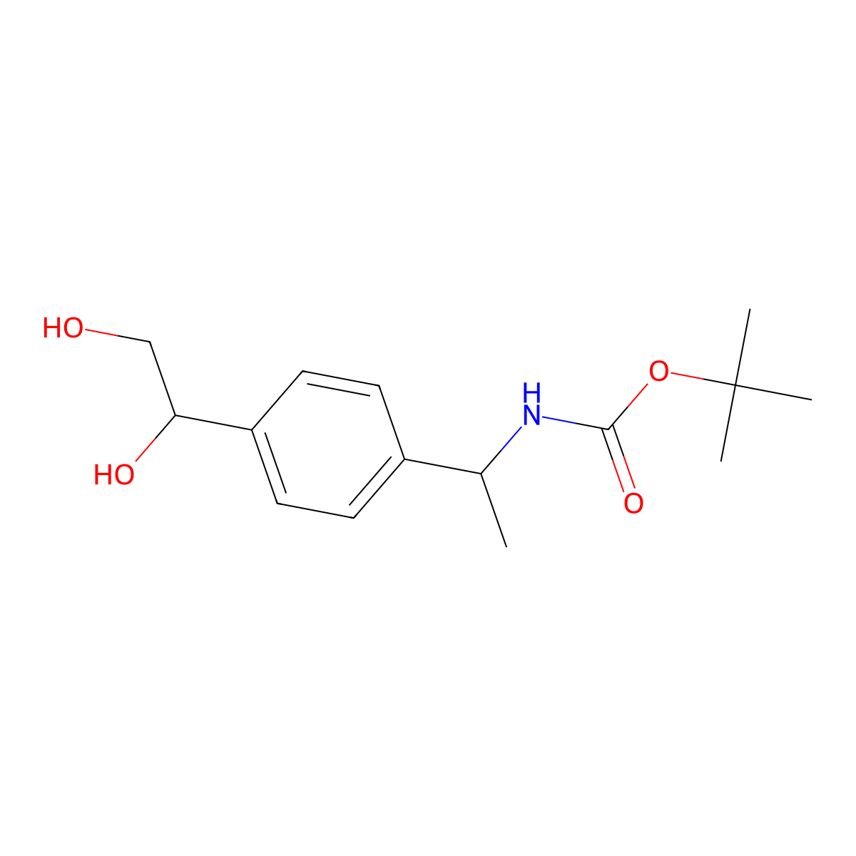 tert-Butyl (1-(4-(1,2-dihydroxyethyl)phenyl)ethyl)carbamate molecular structure, CAS 1956376-37-6