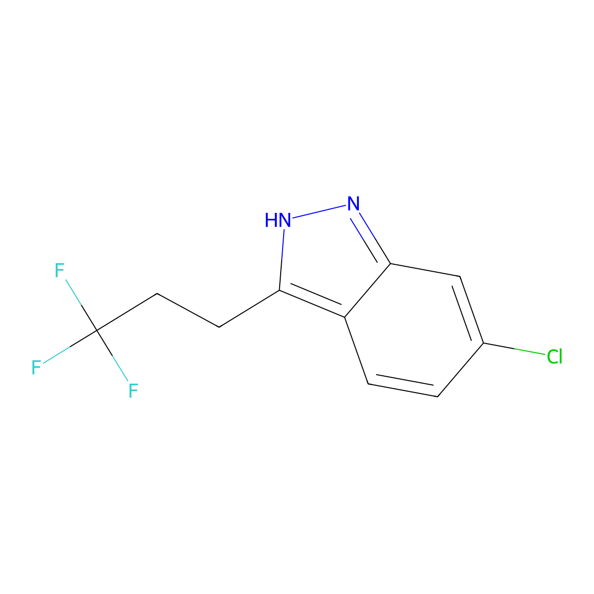 6-Chloro-3-(3,3,3-trifluoropropyl)-1H-indazole molecular structure, CAS 1956376-42-3