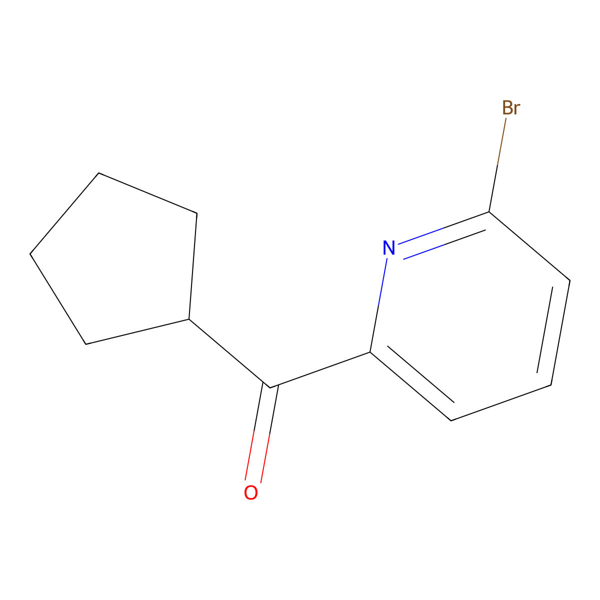 (6-Bromopyridin-2-yl)(cyclopentyl)methanone molecular structure, CAS 1956376-63-8