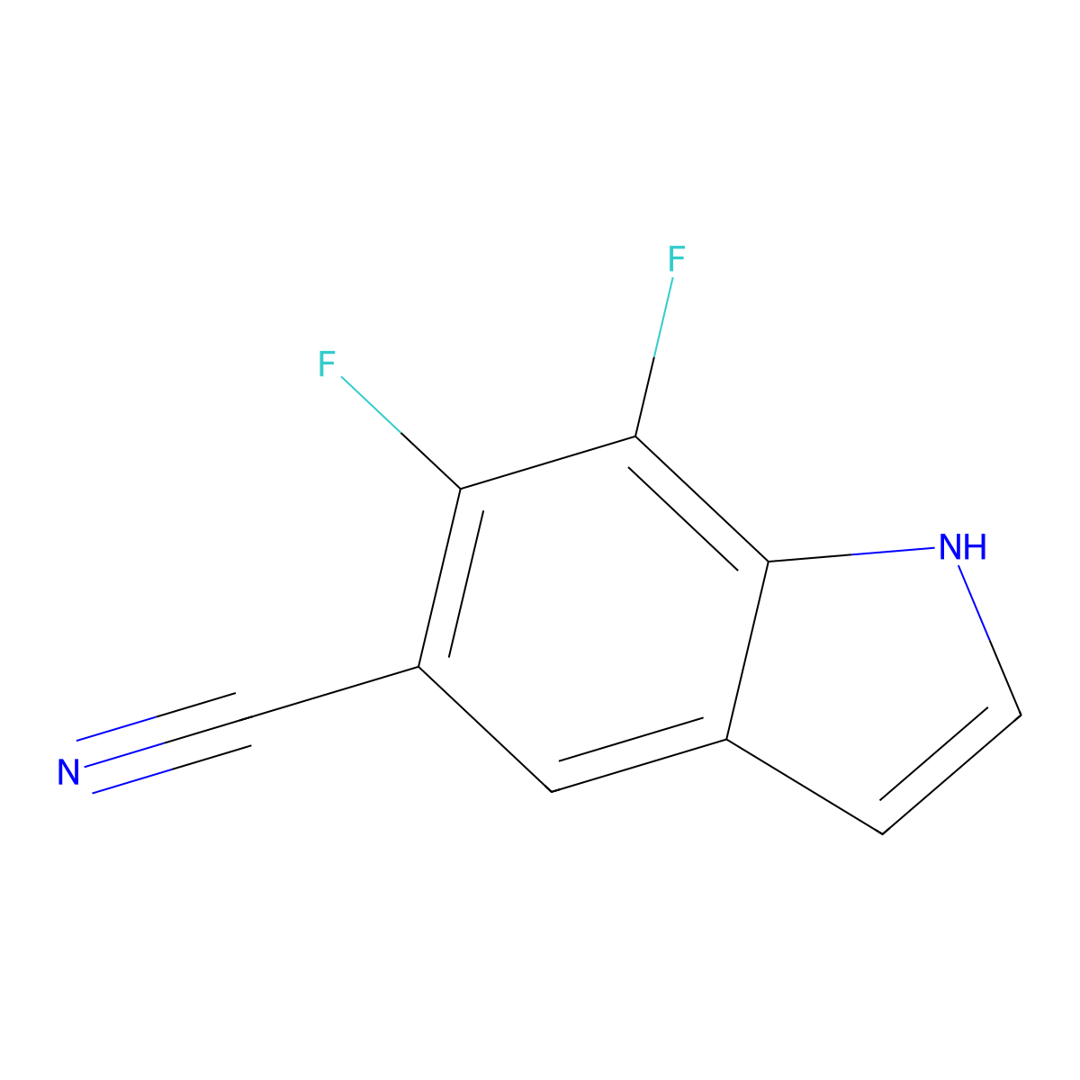 6,7-Difluoro-1H-indole-5-carbonitrile molecular structure, CAS 1956376-70-7