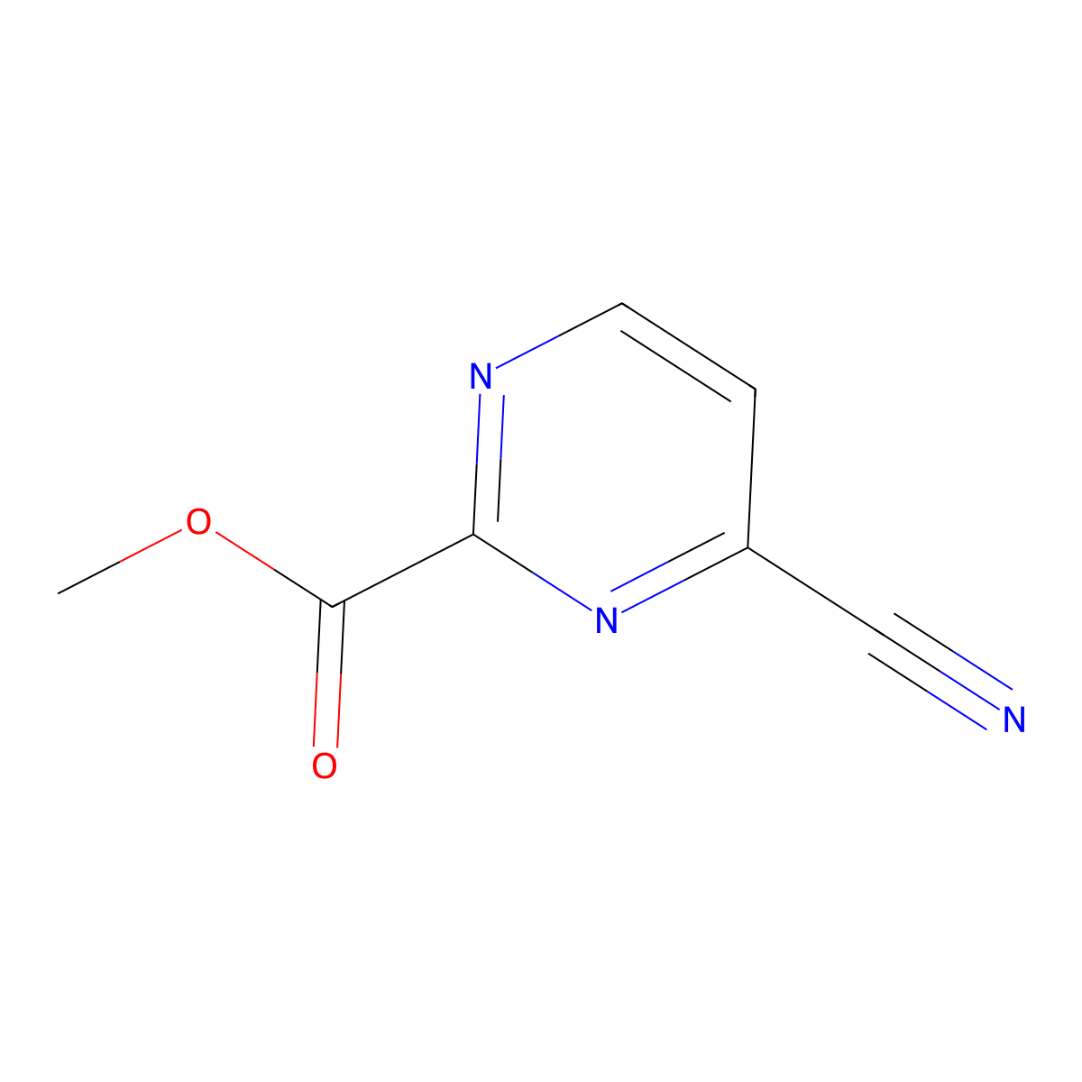 Methyl 4-cyanopyrimidine-2-carboxylate molecular structure, CAS 1956376-85-4
