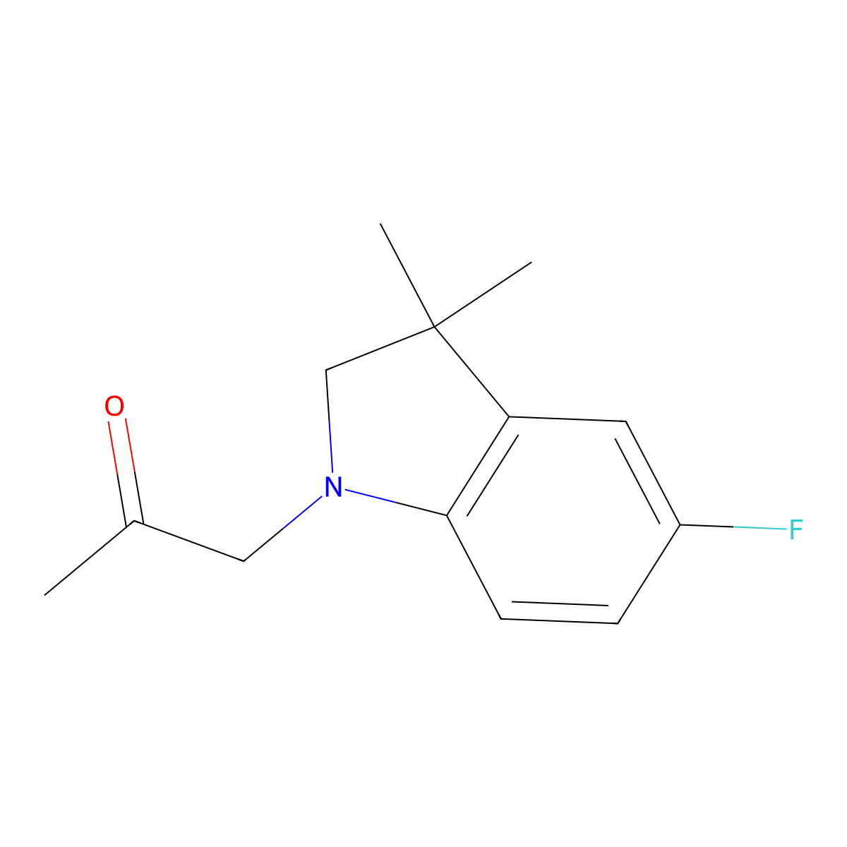 1-(5-Fluoro-3,3-dimethylindolin-1-yl)propan-2-one molecular structure, CAS 1956376-90-1
