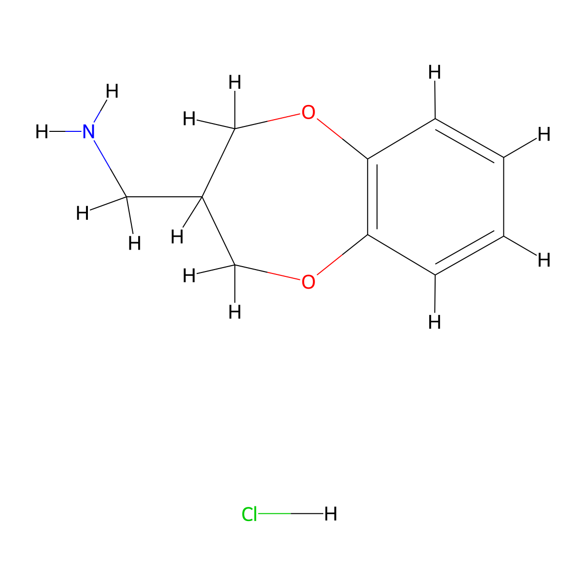 (3,4-Dihydro-2H-benzo[b][1,4]dioxepin-3-yl)methanamine hydrochloride molecular structure, CAS 1956377-09-5