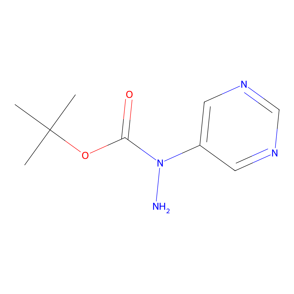 tert-Butyl 1-(pyrimidin-5-yl)hydrazinecarboxylate molecular structure, CAS 1956377-17-5