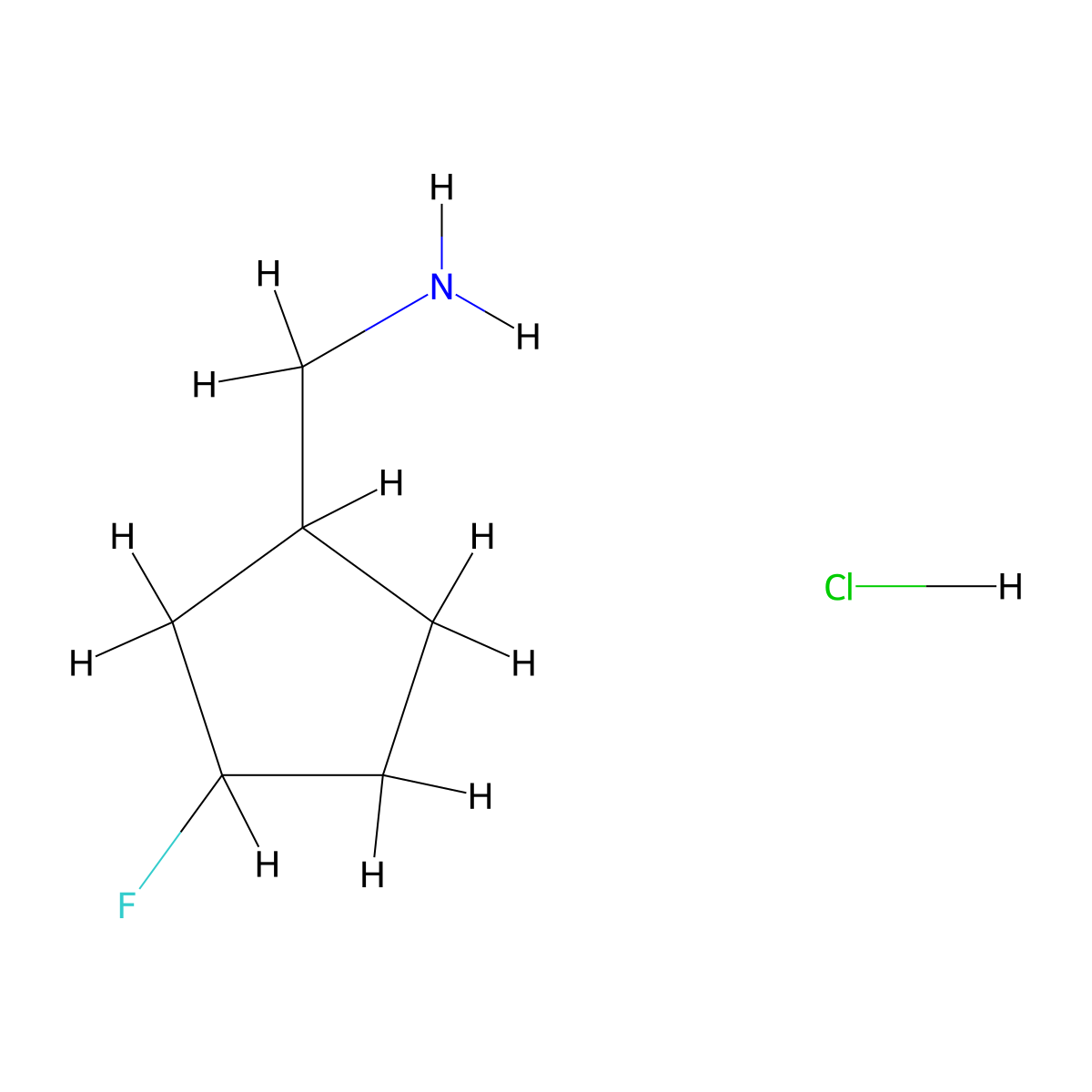 (3-Fluorocyclopentyl)methanamine hydrochloride molecular structure, CAS 1956377-30-2