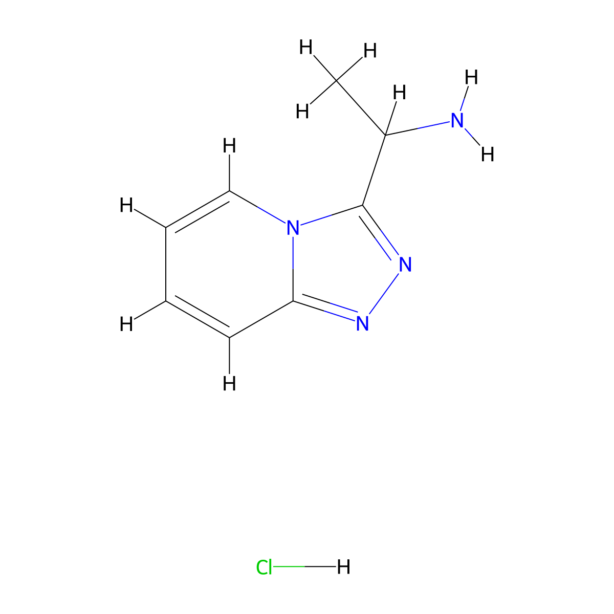 1-([1,2,4]Triazolo[4,3-a]pyridin-3-yl)ethanamine hydrochloride molecular structure, CAS 1956377-48-2