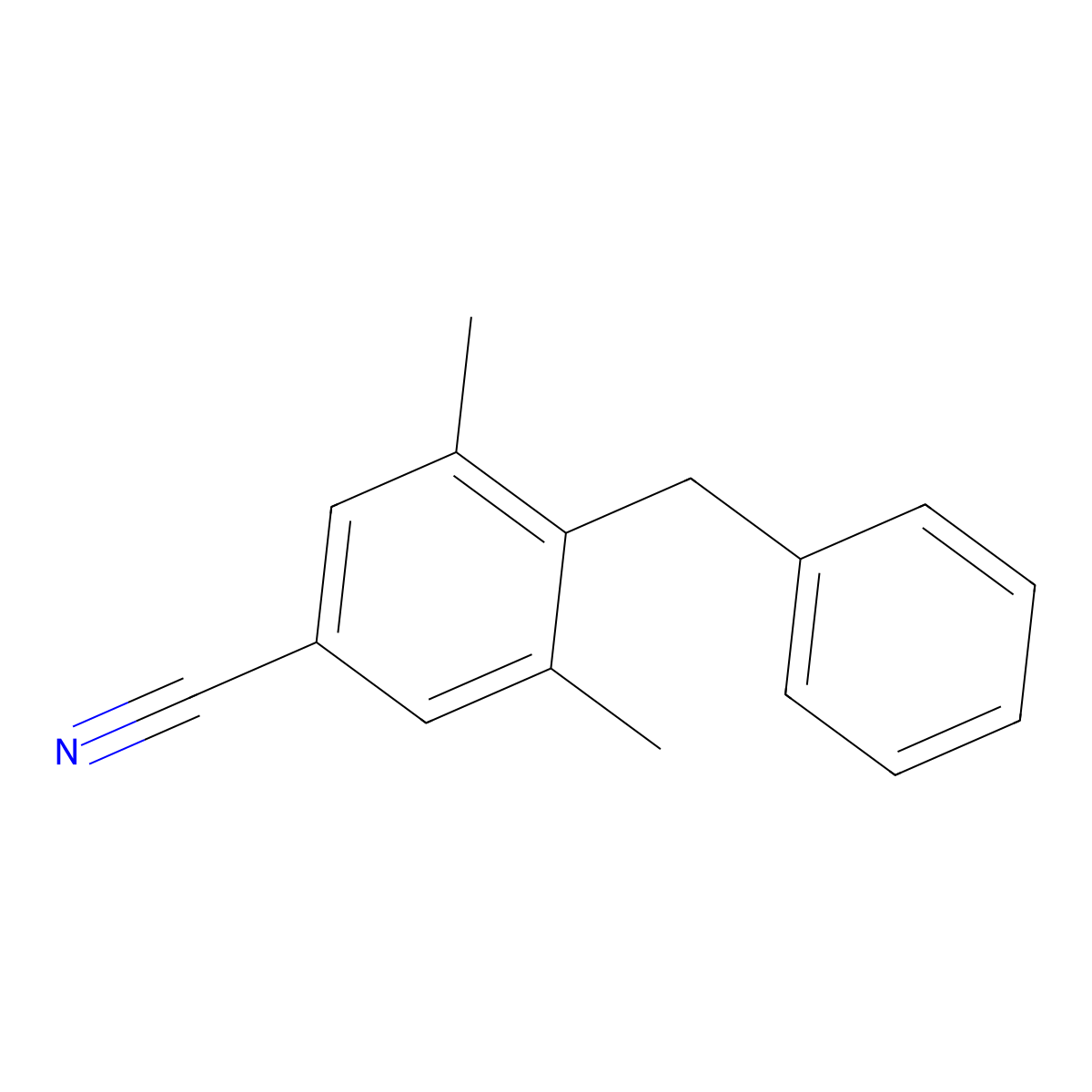 4-Benzyl-3,5-dimethylbenzonitrile molecular structure, CAS 1956377-51-7