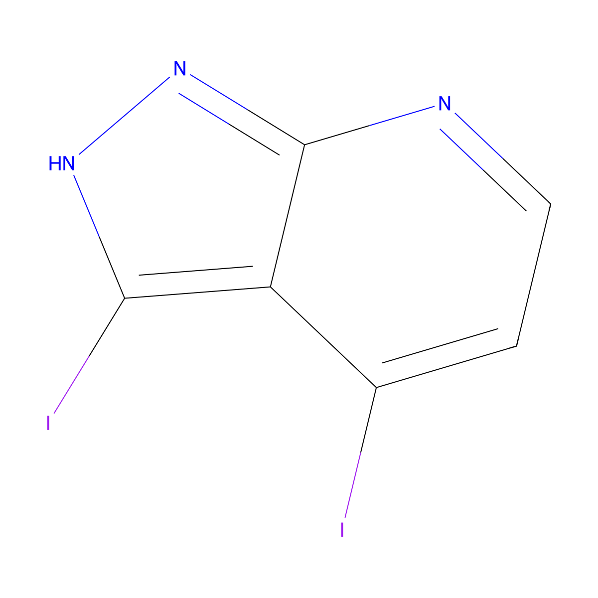 3,4-Diiodo-1H-pyrazolo[3,4-b]pyridine molecular structure, CAS 1956377-54-0