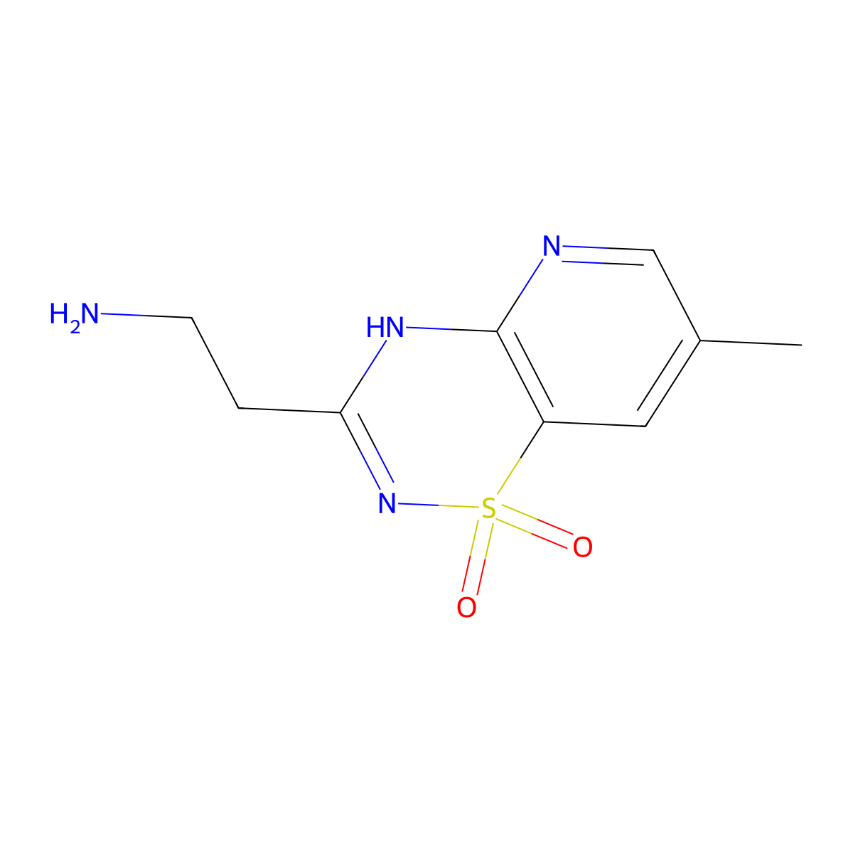 3-(2-Aminoethyl)-7-methyl-4H-pyrido[2,3-e][1,2,4]thiadiazine 1,1-dioxide molecular structure, CAS 1956377-67-5
