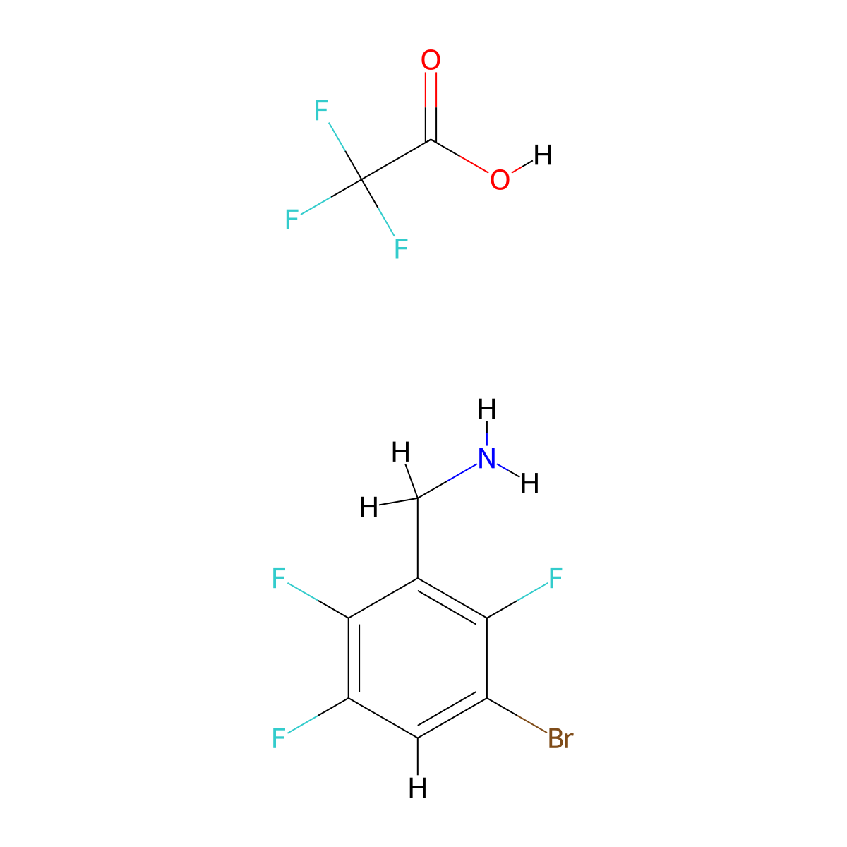 (3-Bromo-2,5,6-trifluorophenyl)methanamine 2,2,2-trifluoroacetate molecular structure, CAS 1956377-81-3