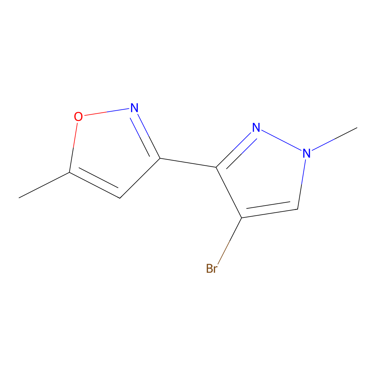 3-(4-Bromo-1-methyl-1H-pyrazol-3-yl)-5-methylisoxazole molecular structure, CAS 1956378-85-0