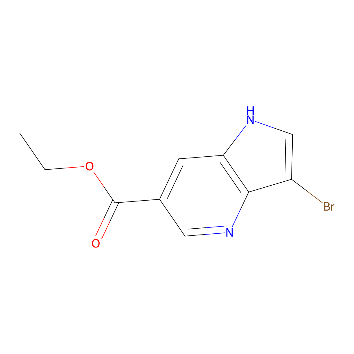 Ethyl 3-bromo-1H-pyrrolo[3,2-b]pyridine-6-carboxylate molecular structure, CAS 1956378-91-8