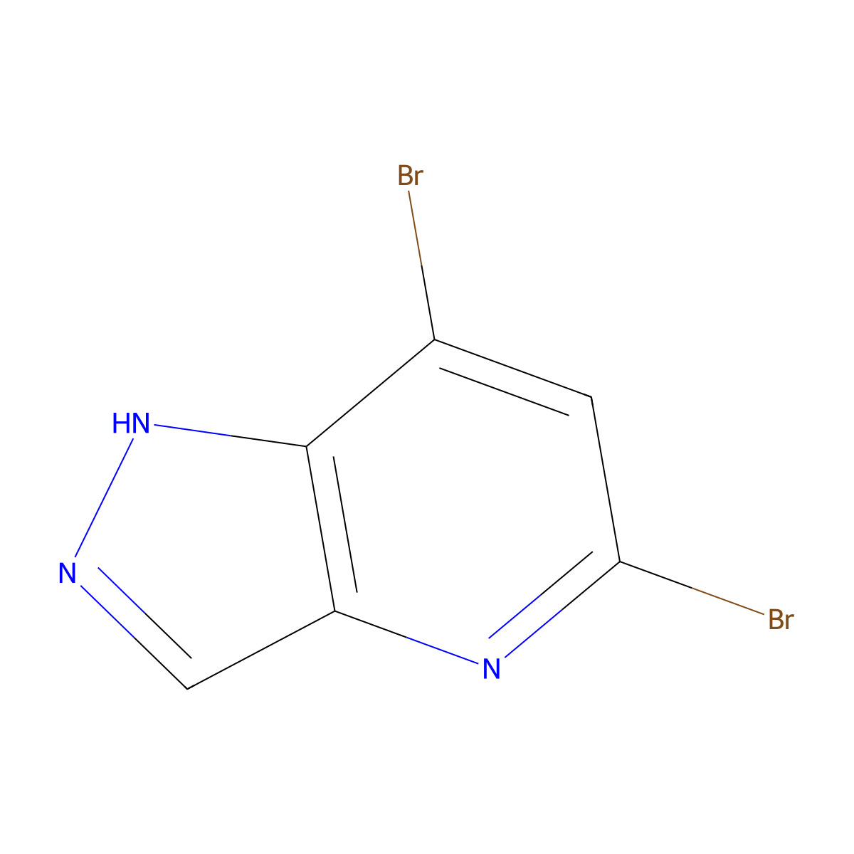 5,7-Dibromo-1H-pyrazolo[4,3-b]pyridine molecular structure, CAS 1956379-02-4
