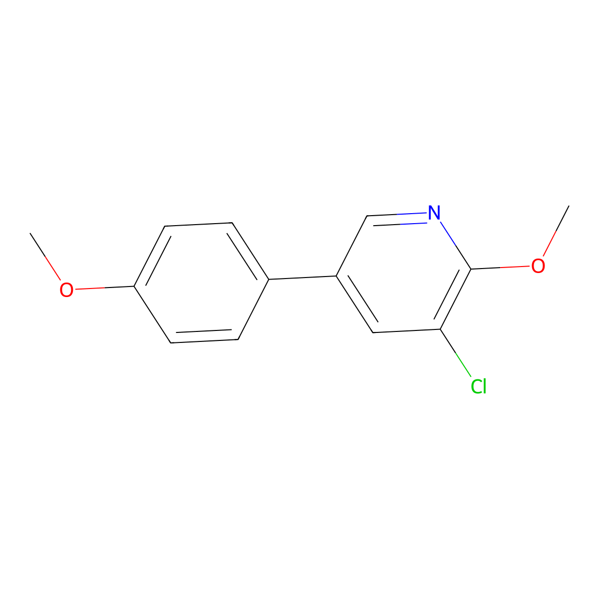 3-Chloro-2-methoxy-5-(4-methoxyphenyl)pyridine molecular structure, CAS 1956379-05-7