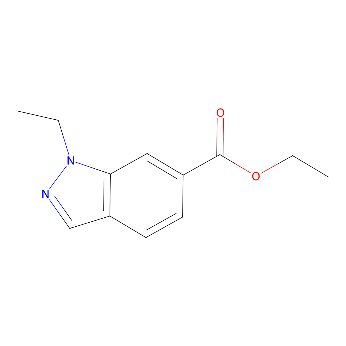 Ethyl 1-ethyl-1H-indazole-6-carboxylate molecular structure, CAS 1956379-27-3