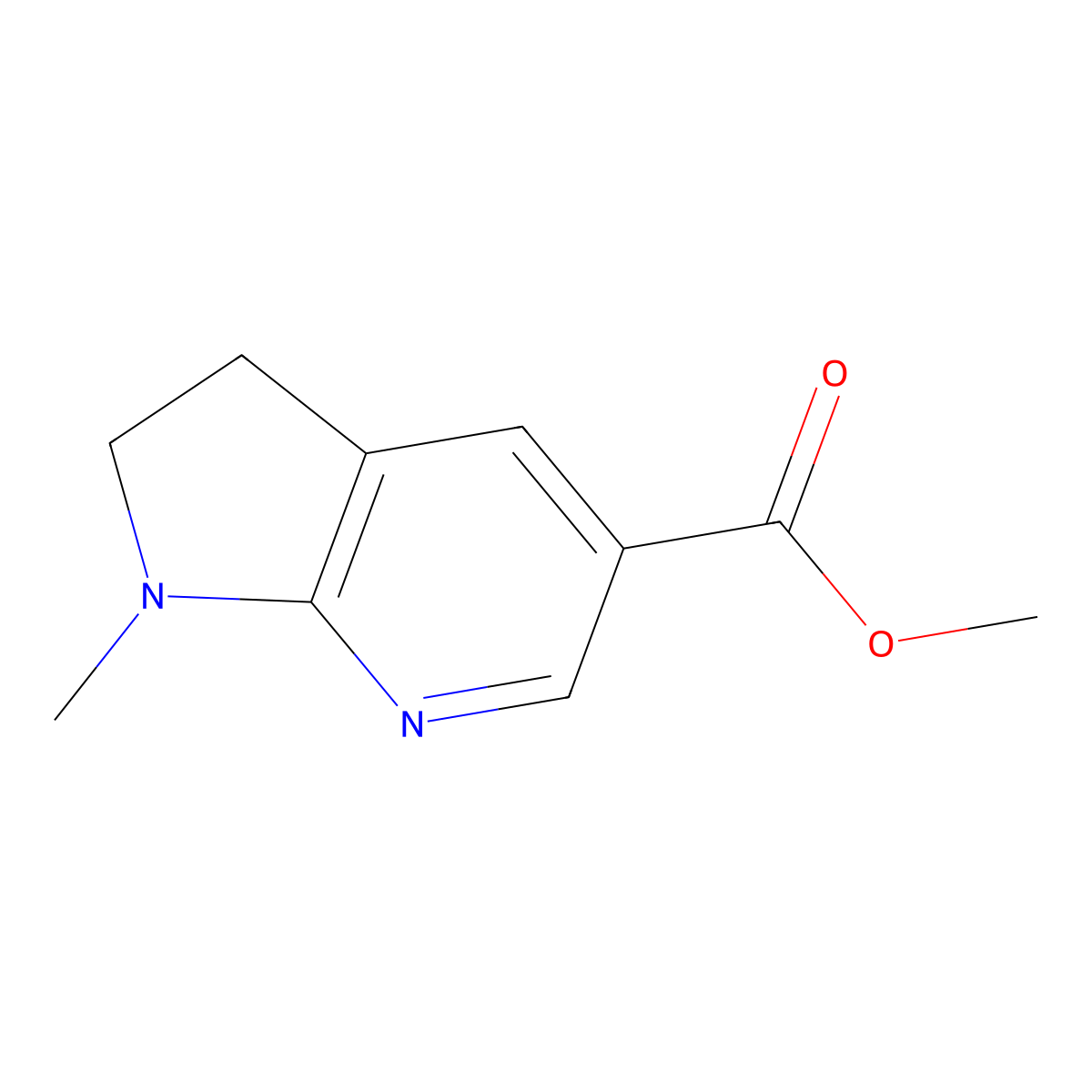 Methyl 1-methyl-2,3-dihydro-1H-pyrrolo[2,3-b]pyridine-5-carboxylate molecular structure, CAS 1956379-32-0