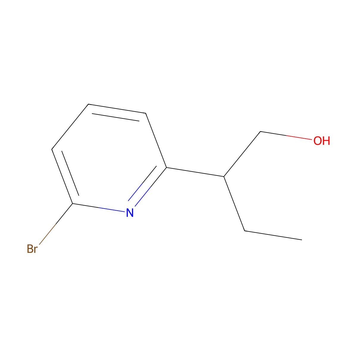 2-(6-Bromopyridin-2-yl)butan-1-ol molecular structure, CAS 1956379-33-1