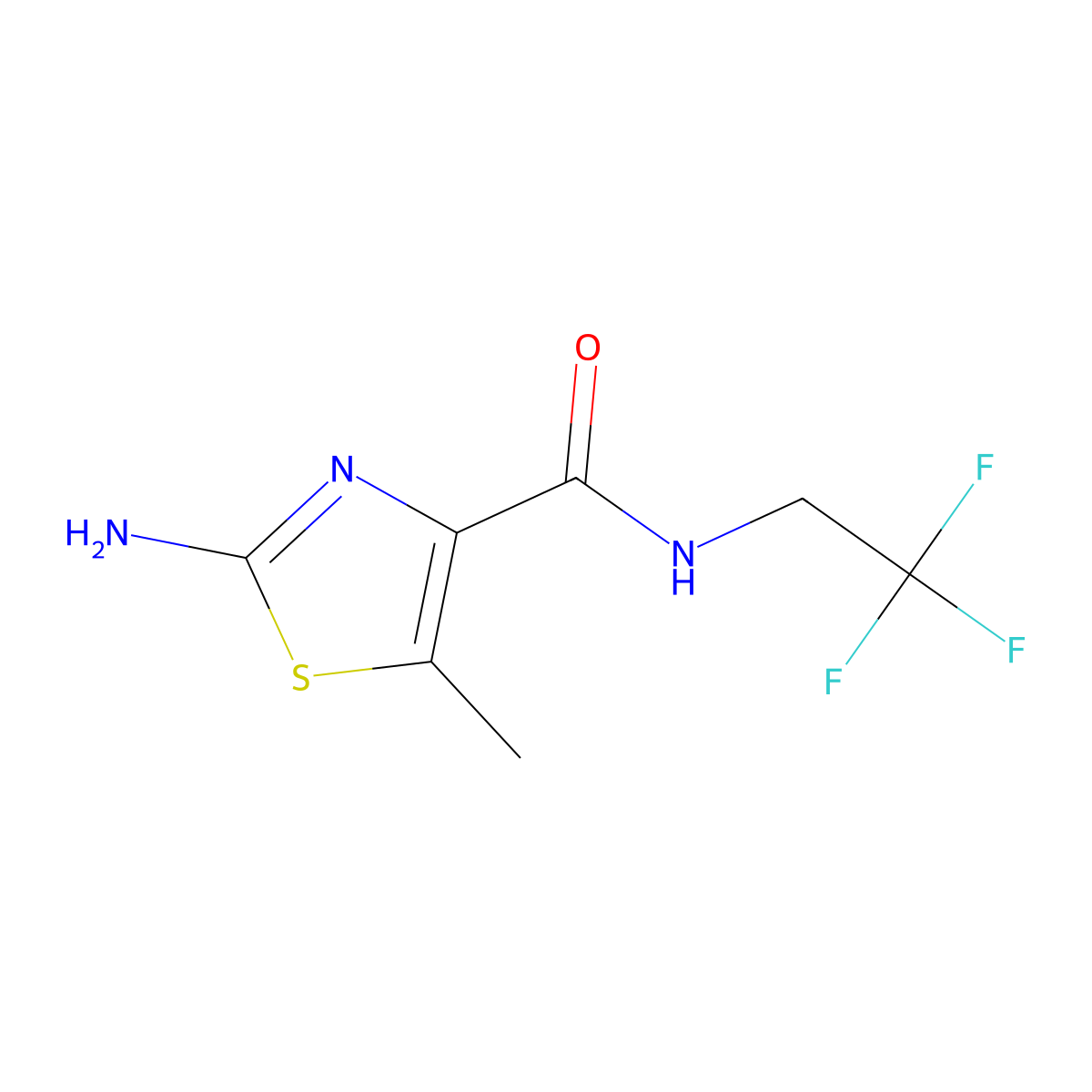 2-Amino-5-methyl-N-(2,2,2-trifluoroethyl)thiazole-4-carboxamide molecular structure, CAS 1956379-44-4