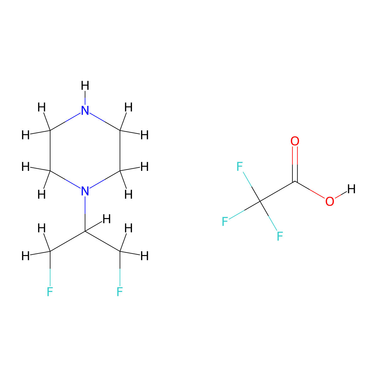 1-(1,3-Difluoropropan-2-yl)piperazine 2,2,2-trifluoroacetate molecular structure, CAS 1956379-46-6