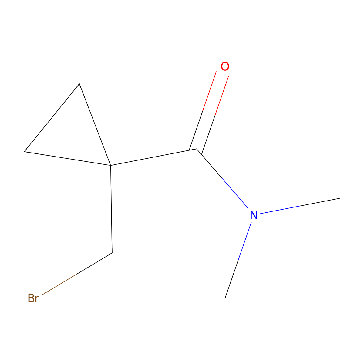 1-(Bromomethyl)-N,N-dimethylcyclopropanecarboxamide molecular structure, CAS 1956379-47-7