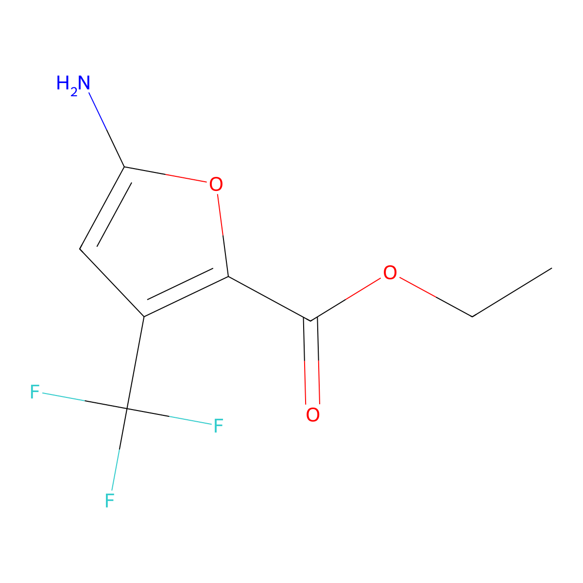 Ethyl 5-amino-3-(trifluoromethyl)furan-2-carboxylate molecular structure, CAS 1956379-52-4
