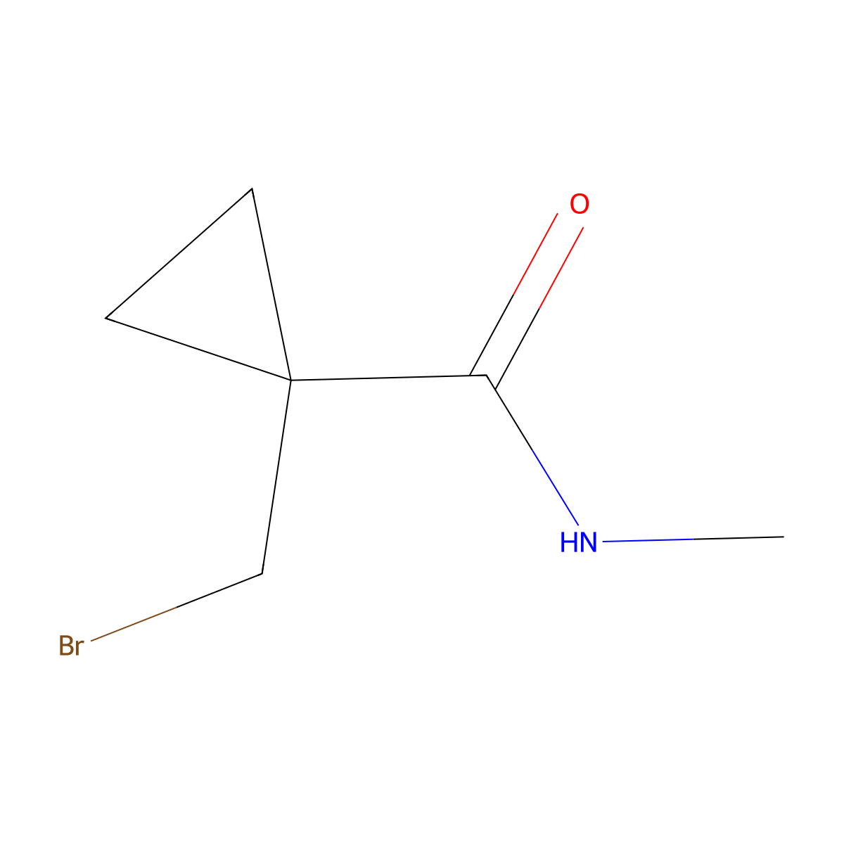 1-(Bromomethyl)-N-methylcyclopropanecarboxamide molecular structure, CAS 1956379-54-6