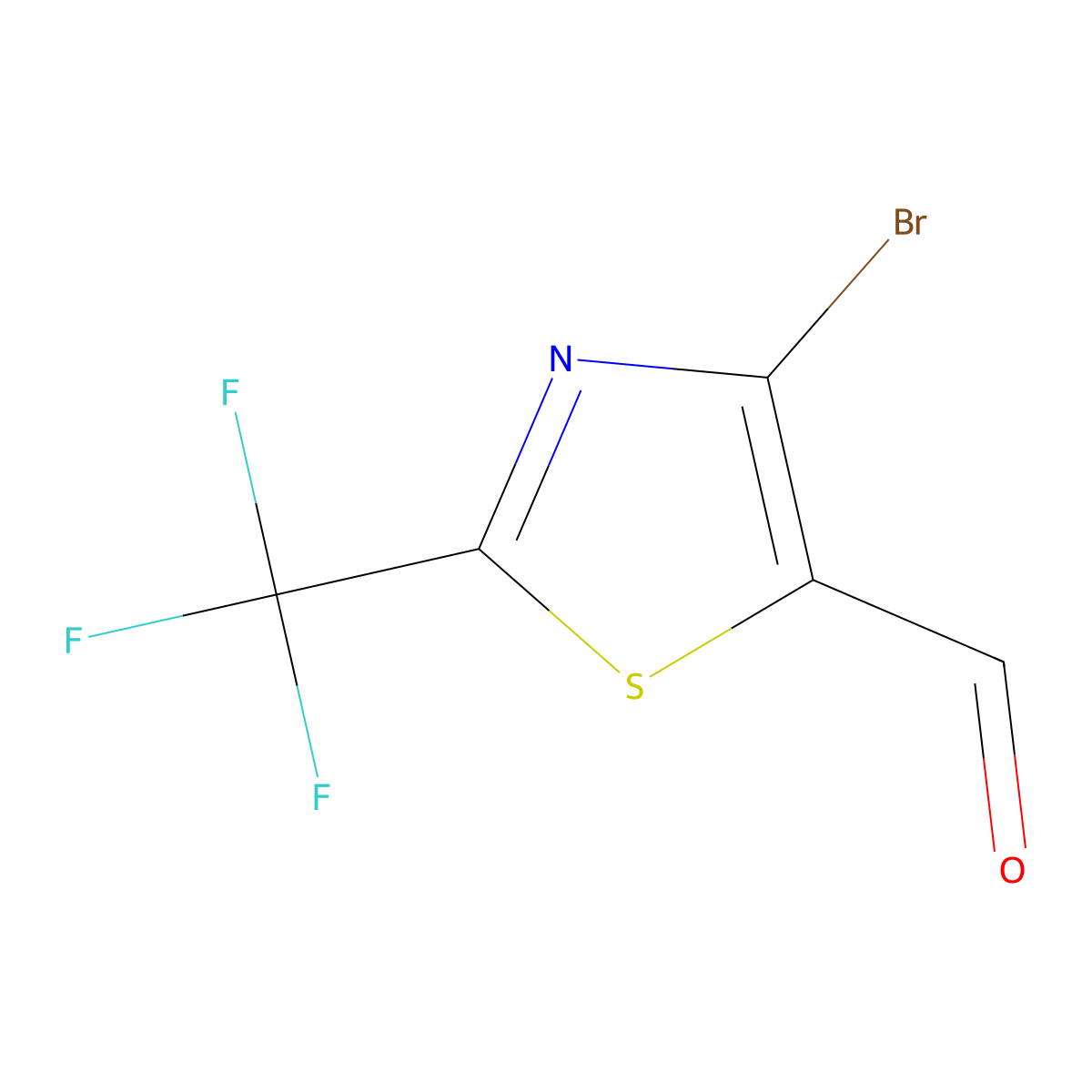 4-Bromo-2-(trifluoromethyl)-1,3-thiazole-5-carbaldehyde molecular structure, CAS 1956379-59-1