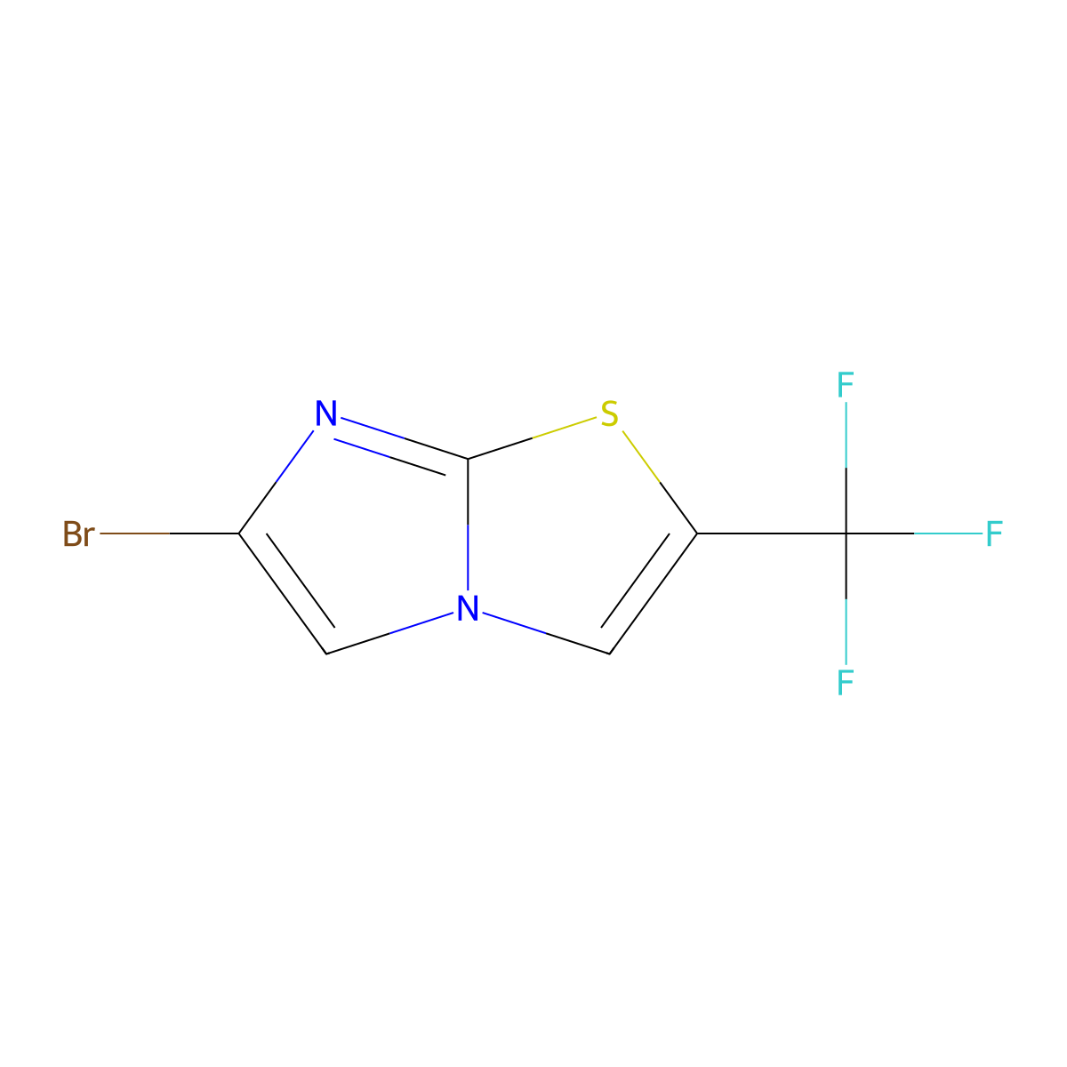 6-Bromo-2-(trifluoromethyl)imidazo[2,1-b]thiazole molecular structure, CAS 1956379-60-4