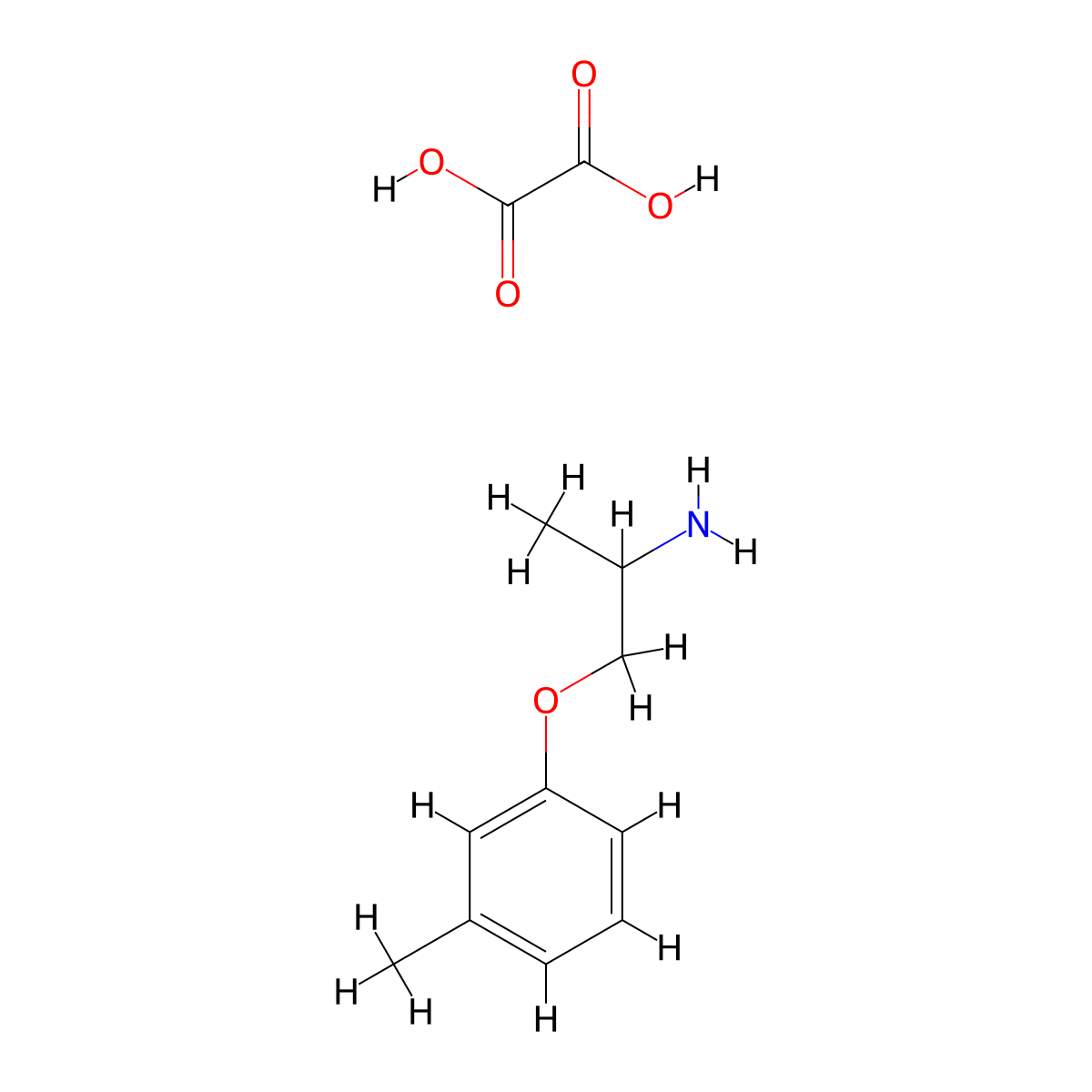 1-(m-Tolyloxy)propan-2-amine oxalate molecular structure, CAS 1956379-64-8