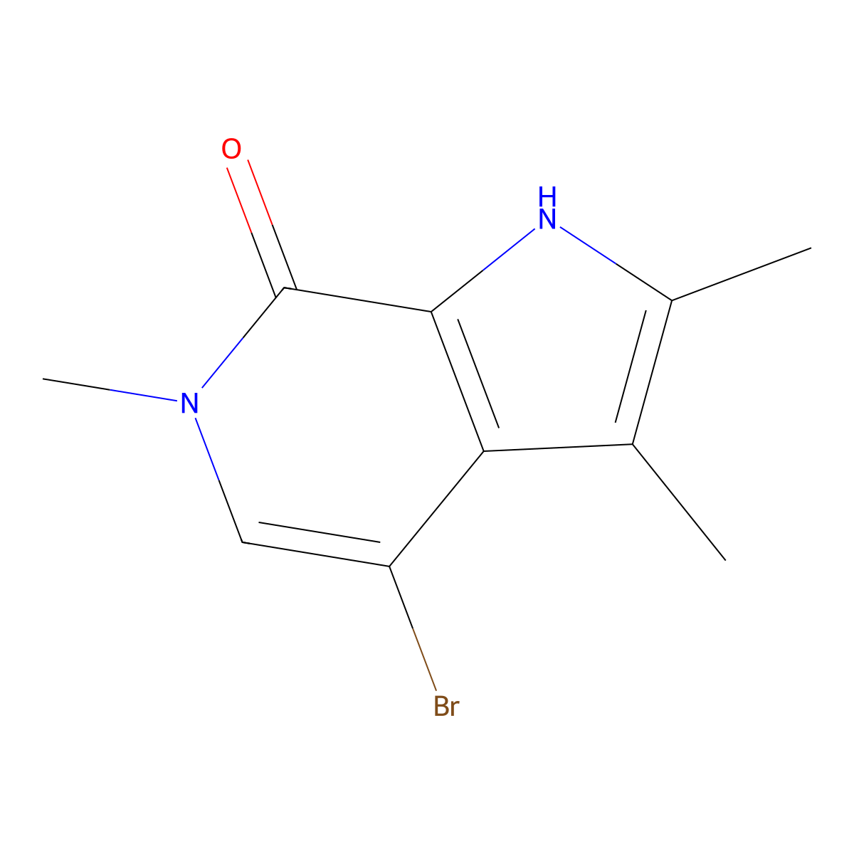4-Bromo-2,3,6-trimethyl-1H-pyrrolo[2,3-c]pyridin-7(6H)-one molecular structure, CAS 1956379-66-0
