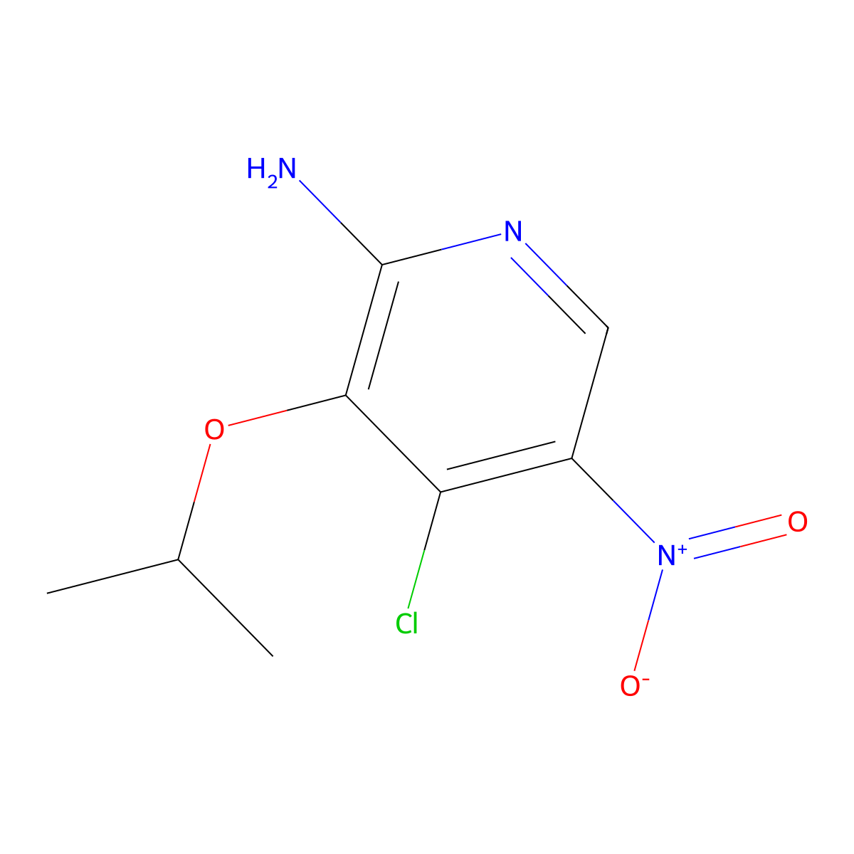 4-Chloro-3-isopropoxy-5-nitropyridin-2-amine molecular structure, CAS 1956379-81-9