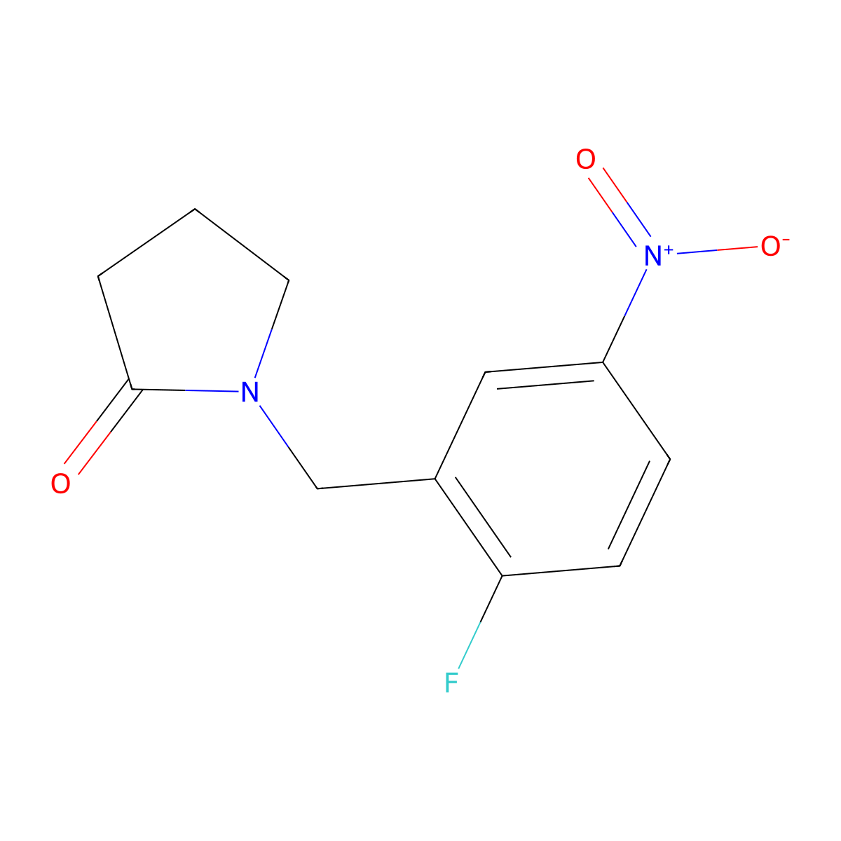 1-(2-Fluoro-5-nitrobenzyl)pyrrolidin-2-one molecular structure, CAS 1956379-96-6