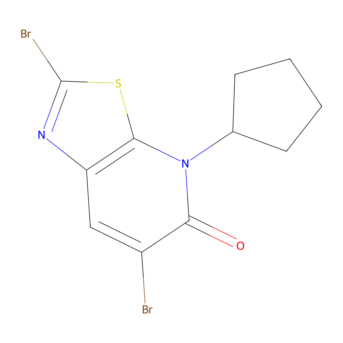 2,6-Dibromo-4-cyclopentylthiazolo[5,4-b]pyridin-5(4H)-one molecular structure, CAS 1956380-01-0