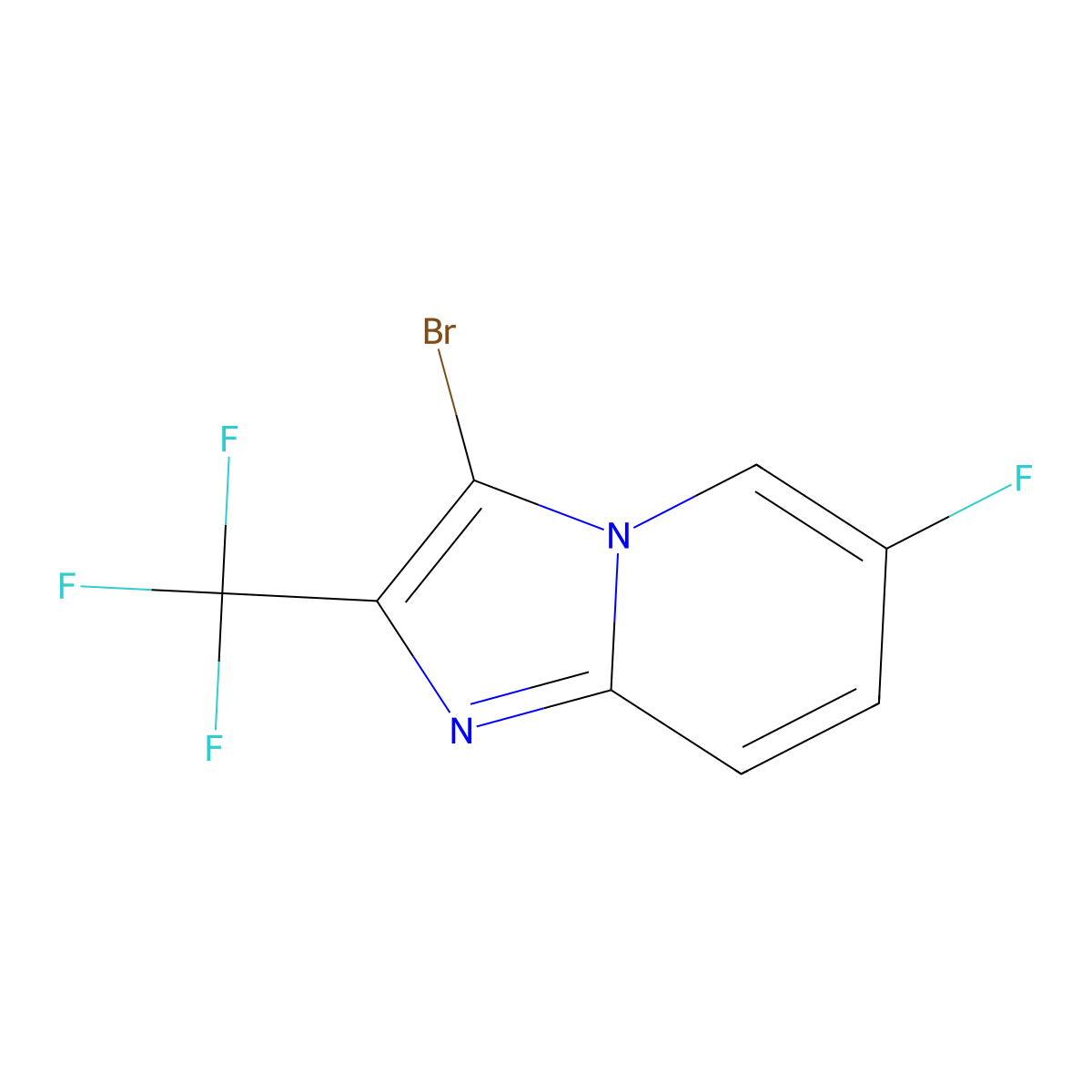 3-Bromo-6-fluoro-2-(trifluoromethyl)imidazo[1,2-a]pyridine molecular structure, CAS 1956380-03-2