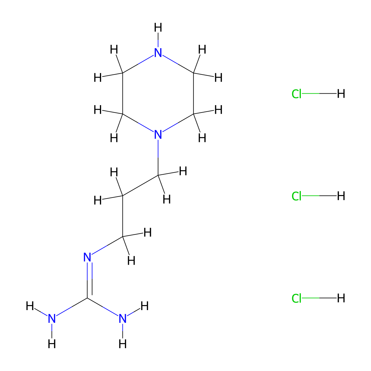 1-(3-(Piperazin-1-yl)propyl)guanidine trihydrochloride molecular structure, CAS 1956380-08-7