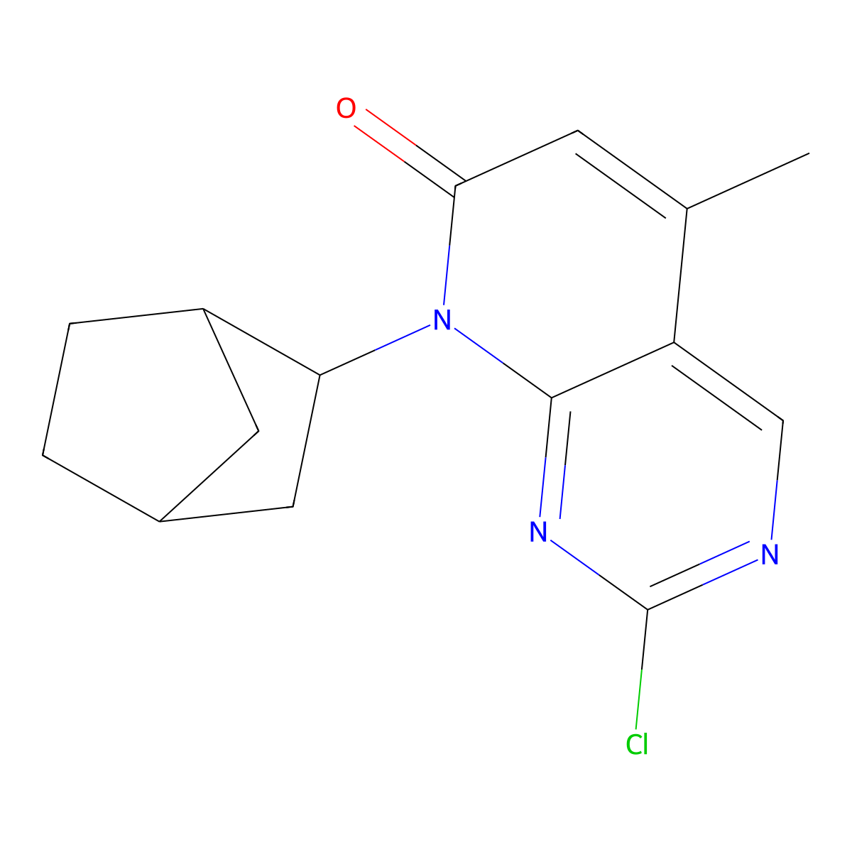 8-(Bicyclo[2.2.1]heptan-2-yl)-2-chloro-5-methylpyrido[2,3-d]pyrimidin-7(8H)-one molecular structure, CAS 1956380-12-3