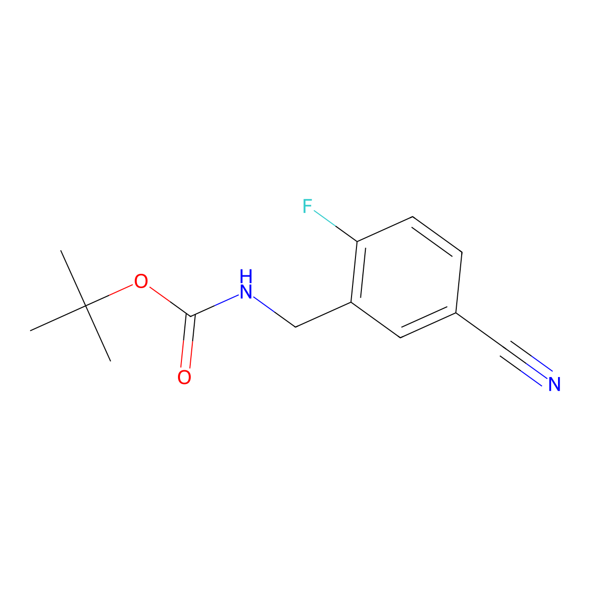 tert-Butyl 5-cyano-2-fluorobenzylcarbamate molecular structure, CAS 1956380-15-6