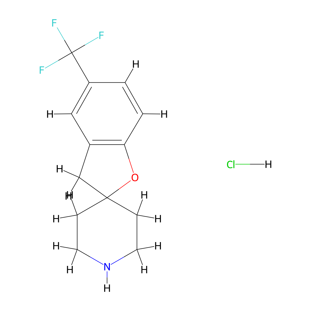 5-(Trifluoromethyl)-3H-spiro[benzofuran-2,4'-piperidine] hydrochloride molecular structure, CAS 1956380-18-9