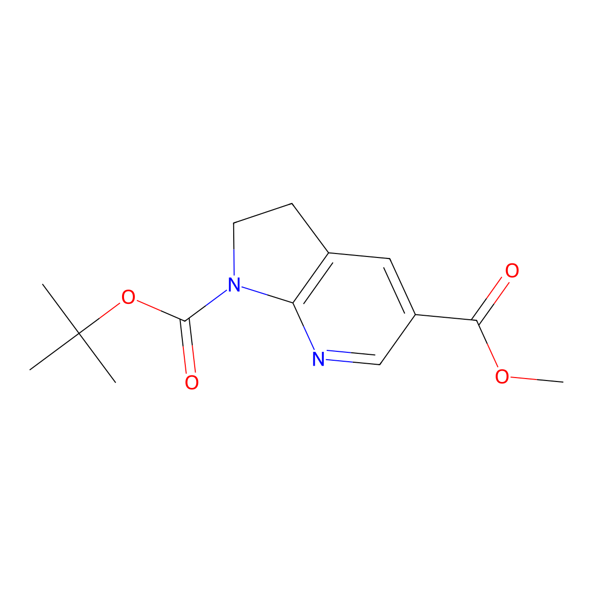 1-tert-Butyl 5-methyl 2,3-dihydro-1H-pyrrolo[2,3-b]pyridine-1,5-dicarboxylate molecular structure, CAS 1956380-20-3