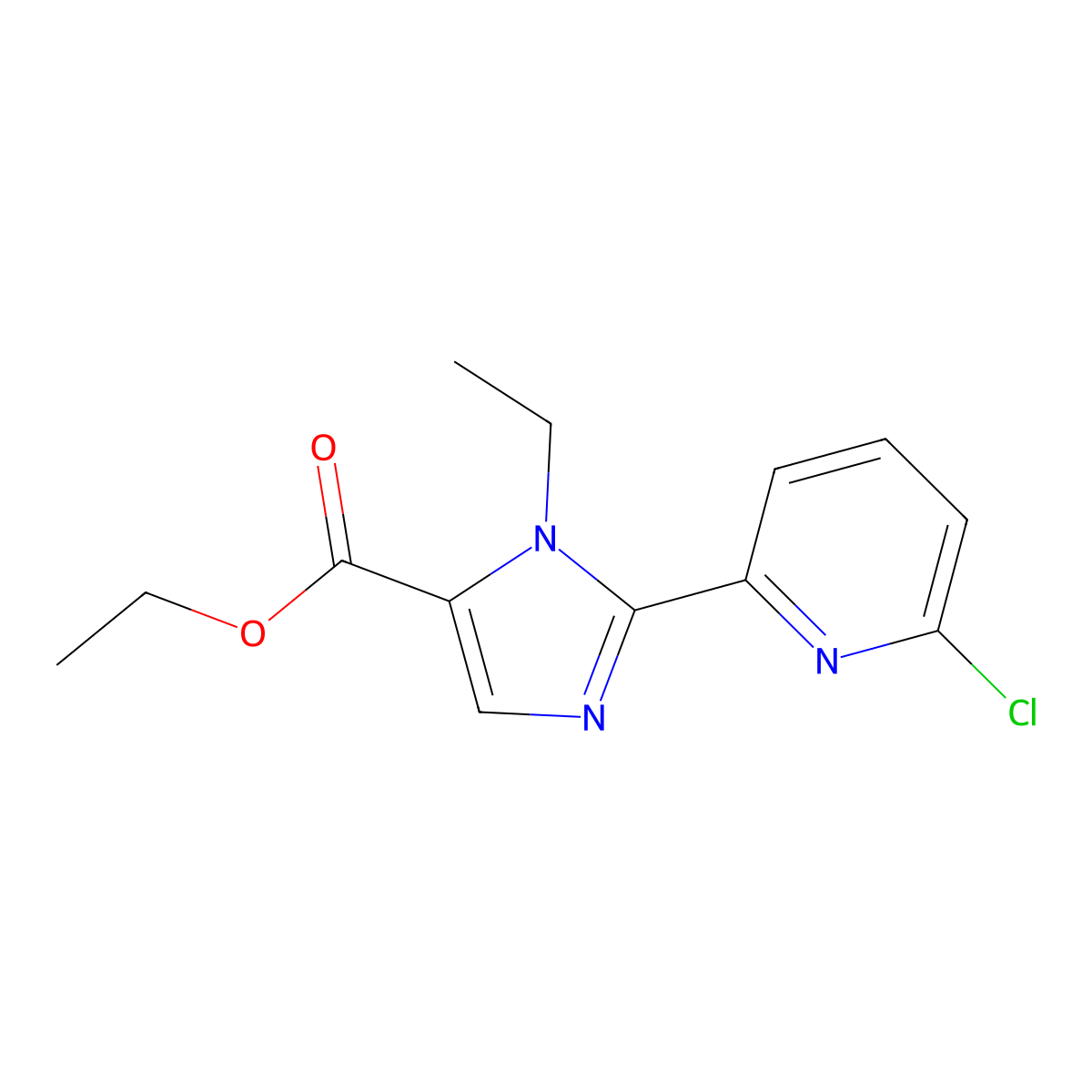 Ethyl 2-(6-chloropyridin-2-yl)-1-ethyl-1H-imidazole-5-carboxylate molecular structure, CAS 1956380-22-5