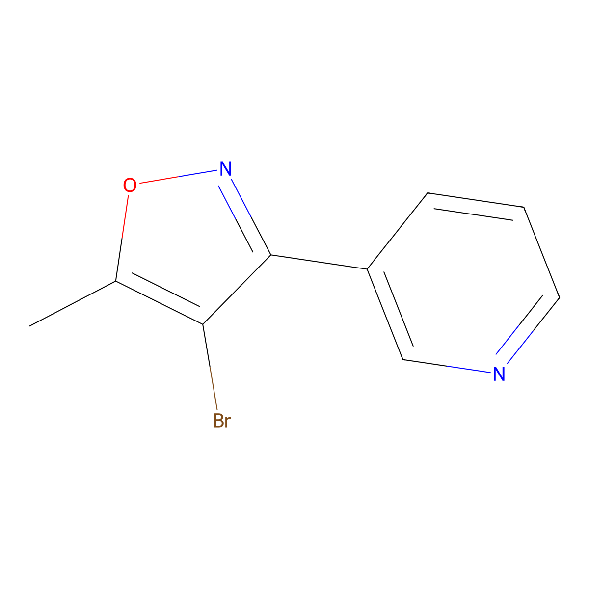 4-Bromo-5-methyl-3-(pyridin-3-yl)isoxazole molecular structure, CAS 1956380-27-0