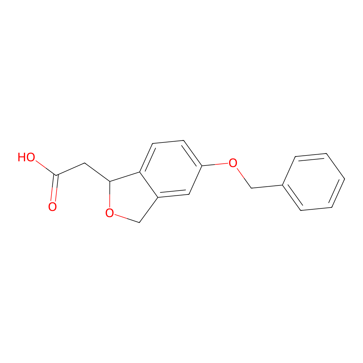 2-(5-(Benzyloxy)-1,3-dihydroisobenzofuran-1-yl)acetic acid molecular structure, CAS 1956380-37-2