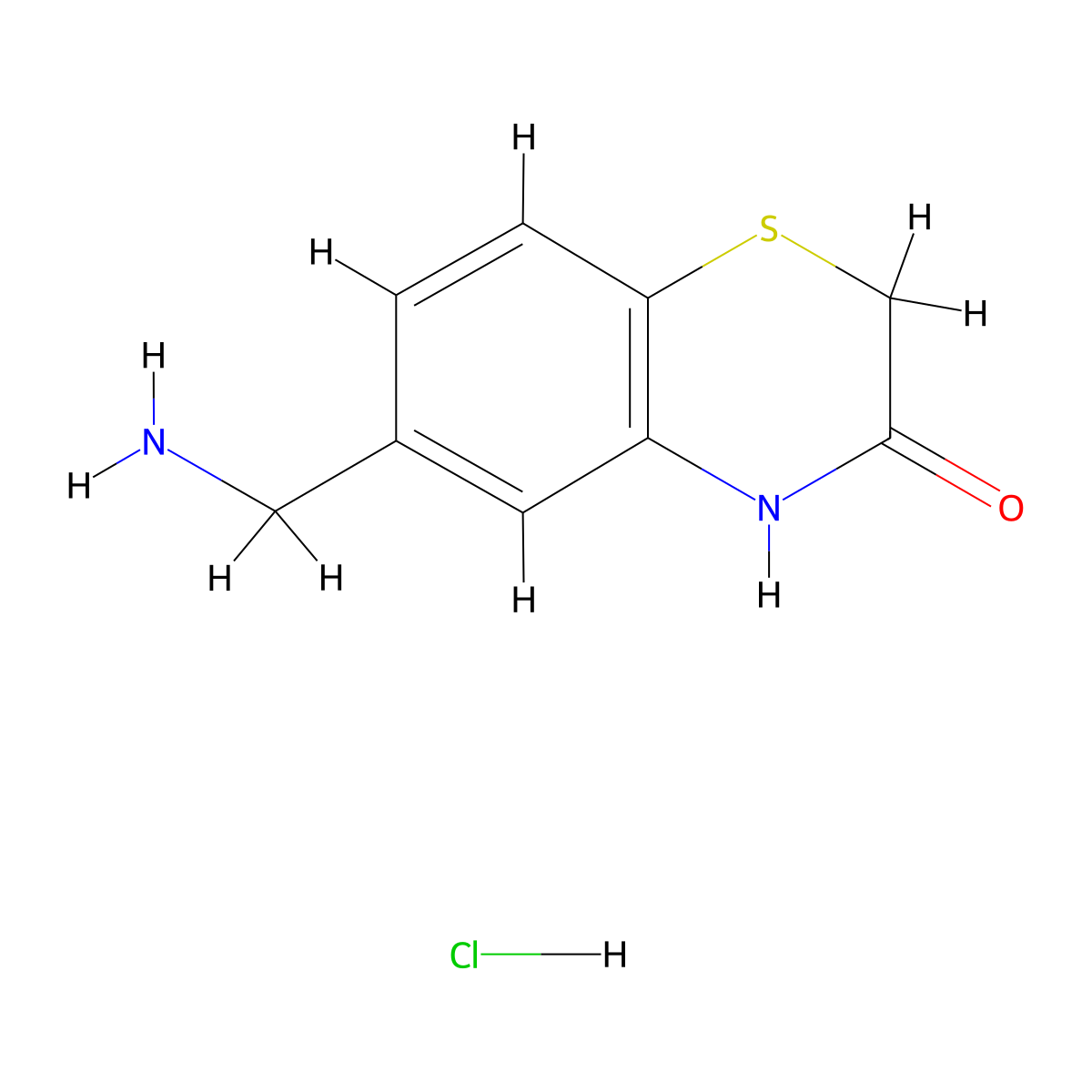 6-(Aminomethyl)-2H-benzo[b][1,4]thiazin-3(4H)-one hydrochloride molecular structure, CAS 1956380-43-0