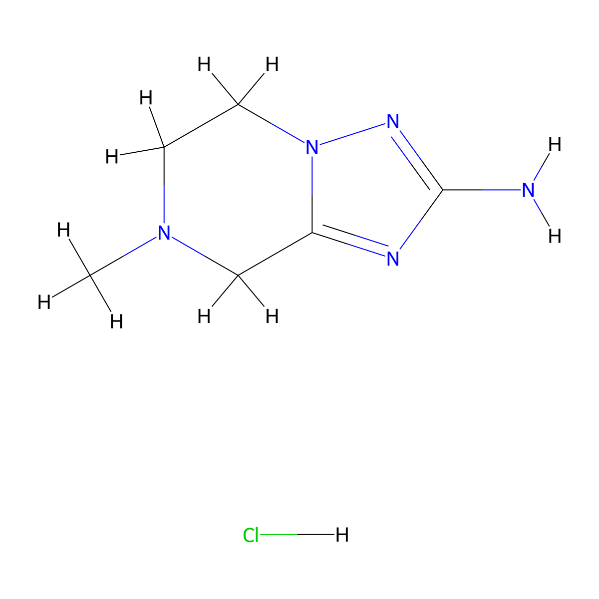 7-Methyl-5,6,7,8-tetrahydro-[1,2,4]triazolo[1,5-a]pyrazin-2-amine hydrochloride molecular structure, CAS 1956380-46-3
