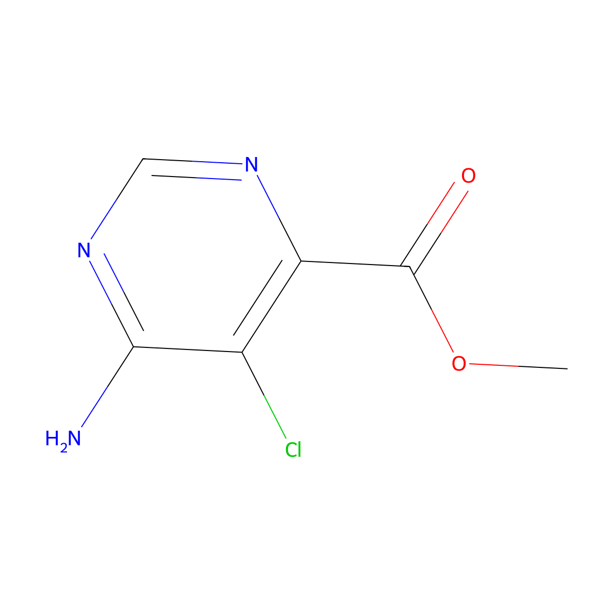 Methyl 6-amino-5-chloropyrimidine-4-carboxylate molecular structure, CAS 1956380-48-5