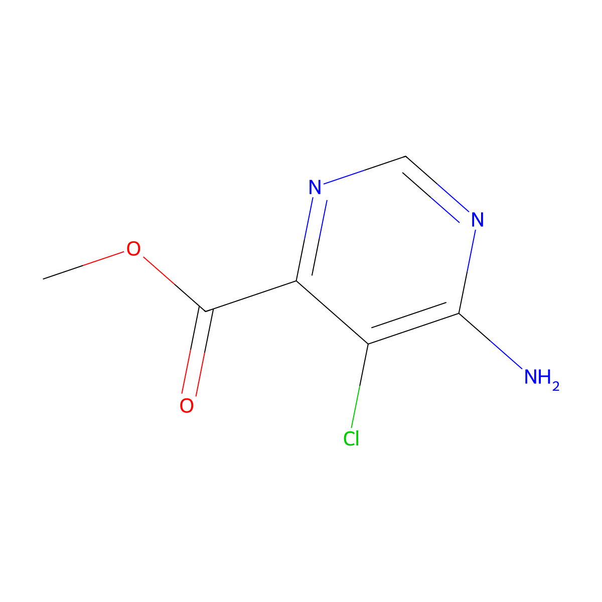 Methyl 6-amino-5-chloropyrimidine-4-carboxylate molecular structure, CAS 1956380-48-5