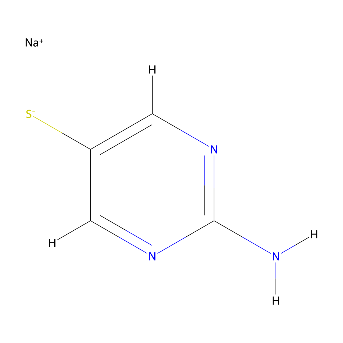 Sodium 2-aminopyrimidine-5-thiolate molecular structure, CAS 1956380-56-5
