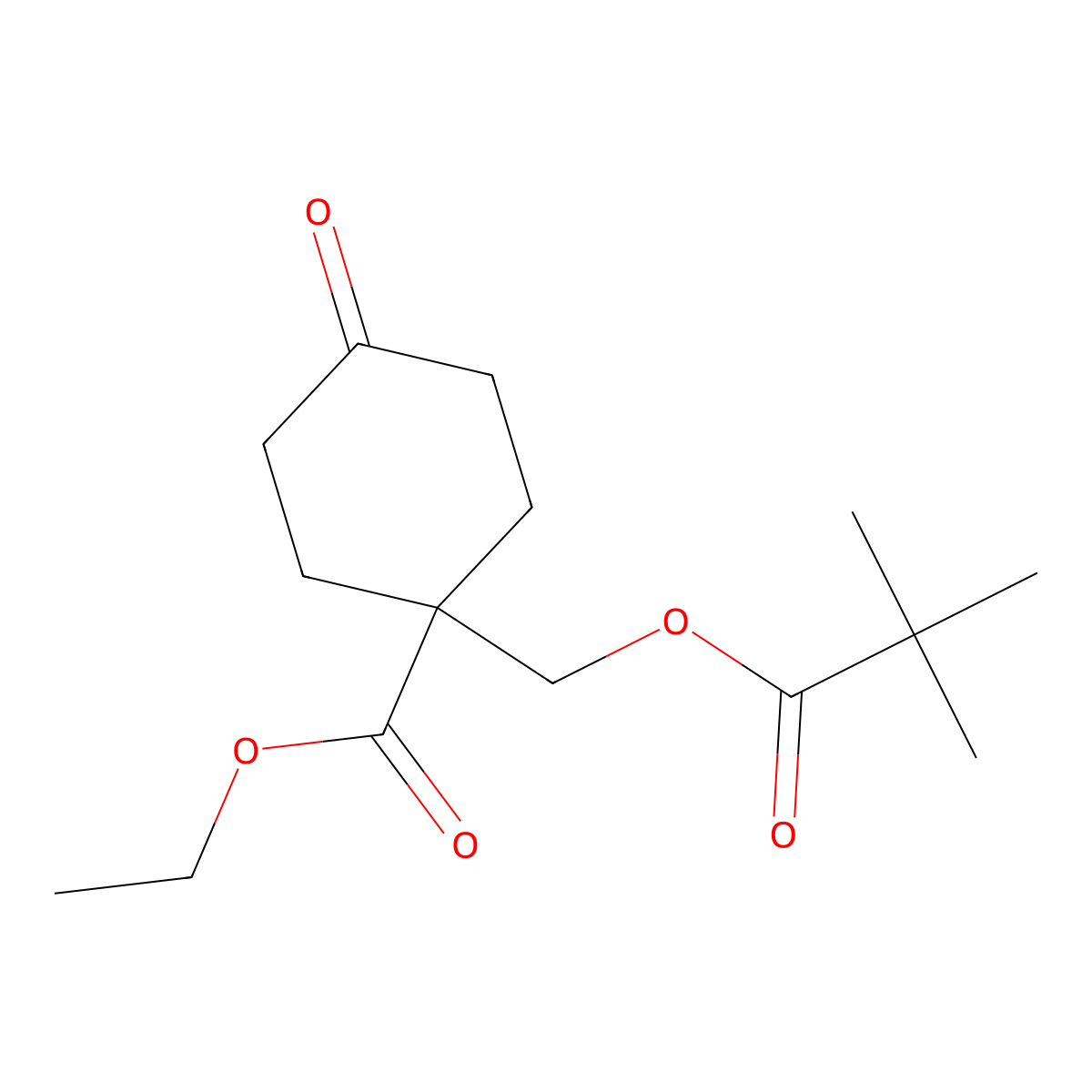 Ethyl 4-oxo-1-((pivaloyloxy)methyl)cyclohexanecarboxylate molecular structure, CAS 1956380-58-7